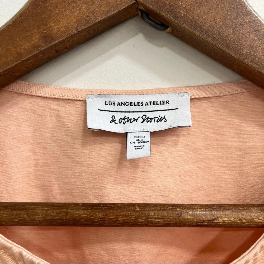 & Other Stories pocket detail utility jumpsuit in bleached peach pastel size 2 - Picture 12 of 14